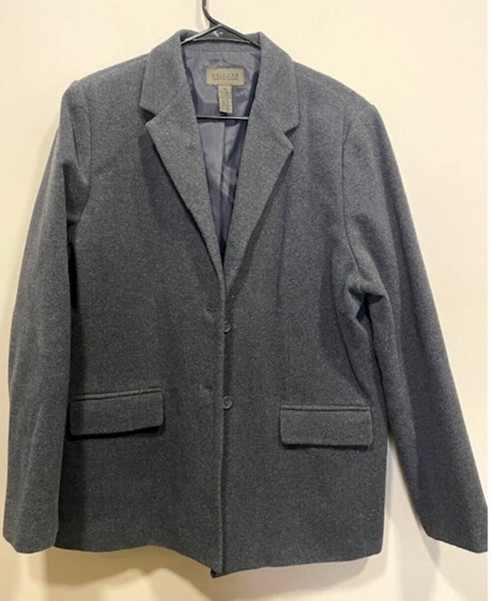 UNIFORM JOHN PAUL RICHARD Vintage Grey 2 Button Wool Blazer Women's Sz 14